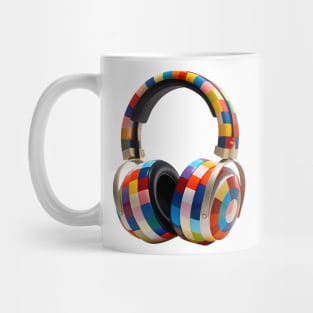 Headphones in a Multicoloured Music style Mug